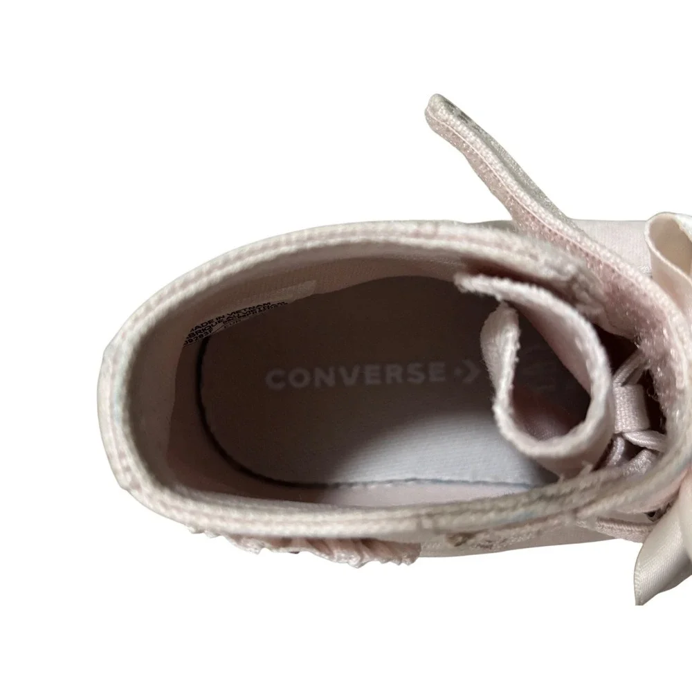 Converse Chuck Taylor All Star Custom Pink Rhinestone Pearl toddlerShoes Size 10